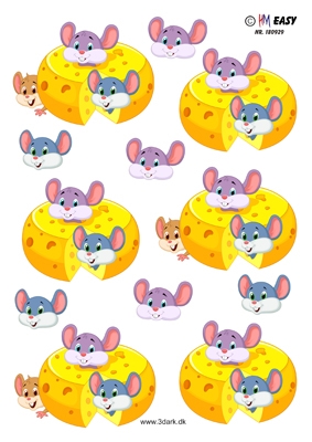  Easy 3D Søde mus i ost